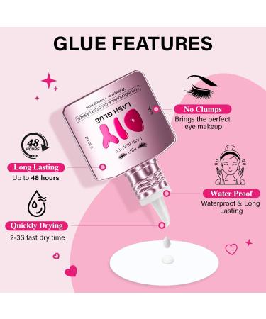 Cluster Lash Glue 10ml Clear: DIY Individual Lash Extension Adhesive, Waterproof, Long Lasting for 48 Hours - Buy Online on GoSupps.com