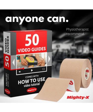 Waterproof Kinesiology Tape - 3 Rolls - Joints Support and Muscle Pain Relief - 16.4 ft Uncut Kinetic Tape  50 Videos - Buy Online on GoSupps.com