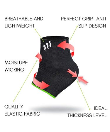Best Ankle Brace Compression Sleeve - Support Socks for Work Gym Sports & Plantar Fasciitis - Ikido Medium - Buy Online on GoSupps.com