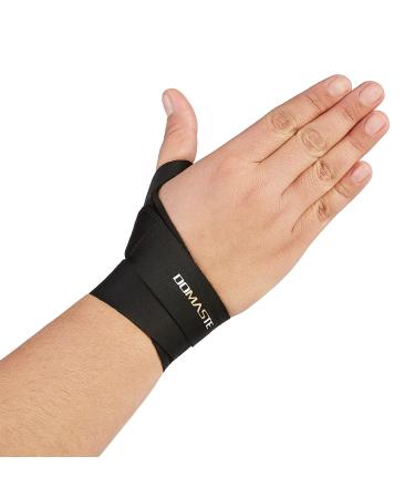 Domaste Ultra Thin Wrist Brace - Sport Slim Carpal Tunnel Support for Men and Women, Adjustable, Lightweight, Breathable and Skin Friendly (Black/Right/One Size) Right Black