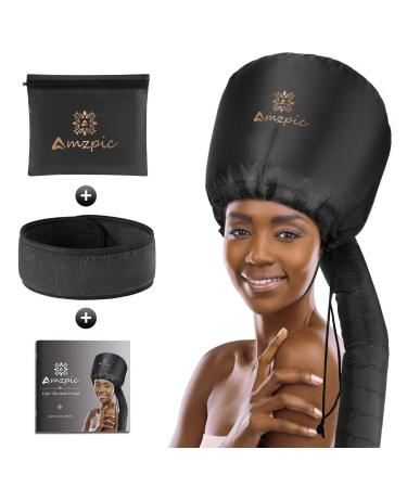 Bonnet Hood Hair Dryer Attachment - Soft, Adjustable Extra Large Bonnet Hair Dryer for Speeds Up Drying Time at Home, Easy to Use for Styling, Curling and Deep Conditioning (Black) - Buy Online on GoSupps.com
