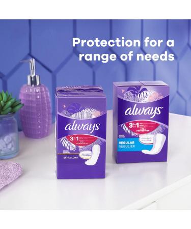 Always Xtra Protection 3-in-1 Daily Liners - Extra Long 60 CT - For Women - Buy Online on GoSupps.com