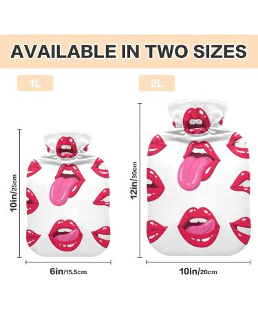 2L Heat Bottle - Durable Hand Warmer for Pain Relief & Heat Therapy | Stylish Red Lips Patterns - Buy Online on GoSupps.com