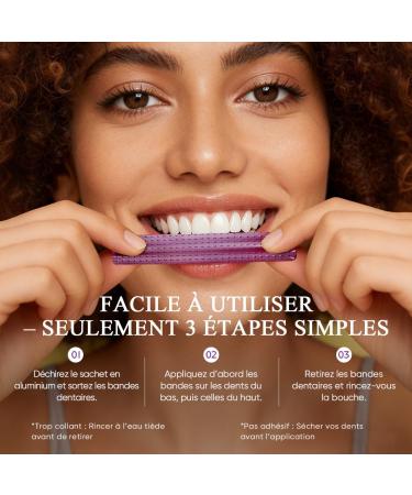 Lot de 28 bandes de blanchiment des dents violettes pour correction de la couleur application s che et humide neutralisation instantan e de la couleur prot ge l' mail des dents ajustement 1 unit (Lot de 28) - Buy Online on GoSupps.com