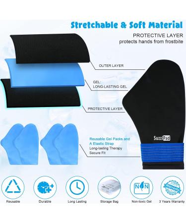 SuzziPad Hand Ice Pack Cold Gloves for Neuropathy & Carpal Tunnel Relief - Microwavable Heated Gloves for Pain Relief - Buy Online on GoSupps.com