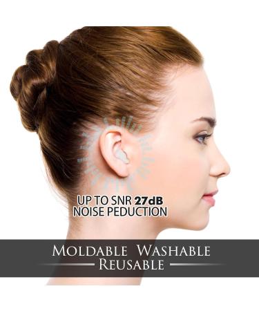 8 Pairs Silicone Ear Plugs for Sleeping - Reusable Waterproof Moldable SNR 27dB Noise Cancelling Premium EarPlugs - Ideal for Sleeping, Shooting, Airplanes, Concerts, Mowing, Studying, Swimming - White - Buy Online on GoSupps.com