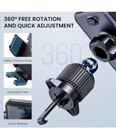 CINDRO Car Vent Phone Mount - Military-Grade Hook Clip Stand for Smartphone - Universal Black - Buy Online on GoSupps.com