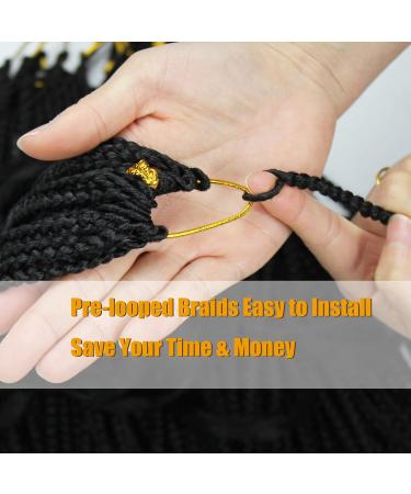 Vustbeauty French Curl Crochet Braids 18 Inch 8 Packs | Pre Looped Goddess Box Braids Spanish Curls | Wavy Crochet Hair for Black Women (18inch 1b) - Buy Online on GoSupps.com