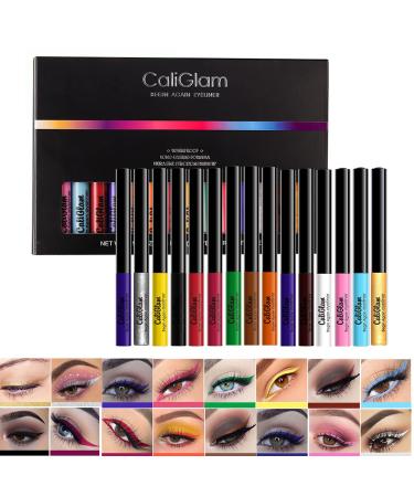 16 colors neon eyeliner pen watermatt wipidy colorful eyeliner pencil glitter rainbow high precise eyeliner set true color fast drying eye make-up cosmetics