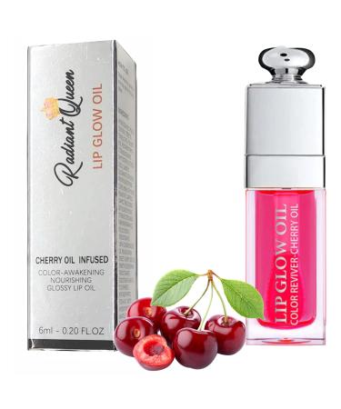Radiant Queen Lip Glow Oil - Cherry | Maximizing  Moisturizing and Revitalizing for Dry Lips with Cherry Fruit Oil  0.20 FlOz