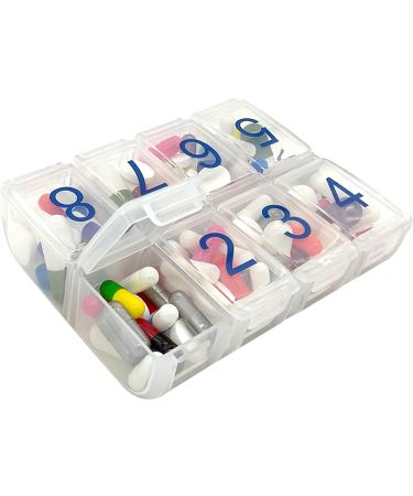 Buy e-Pill 8x Daily Large Weekly Pill Organizer | Clear Vitamin & Medicine Storage | International Shipping Available - Buy Online on GoSupps.com