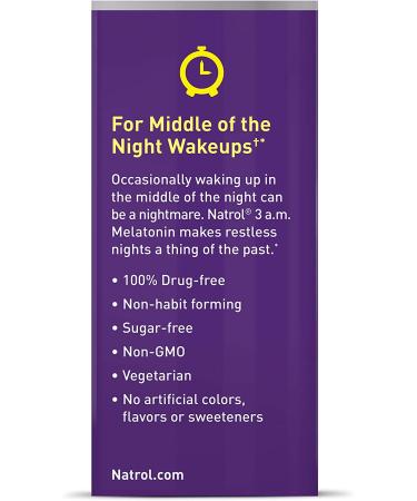Natrol 3 A.M. Melatonin Fast Dissolve Tablets - Lavender Vanilla, 60 Count - Better Sleep Aid - Buy Online on GoSupps.com