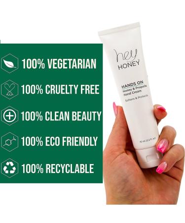 Hey Honey Skincare Hands On | Hydrating Extremely Dry Hand & Elbow Cream | Shea Butter, Honey & Propolis | Soften, Brighten & Protect Skin | 2.2 Oz - Buy Online on GoSupps.com