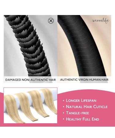 Buy If-Of-Hearted Tape Extensions - Real Hair Light Blonde Highlights | 10pcs 35cm Invisible Tape-In Extensions | Smooth Refill Pack - Buy Online on GoSupps.com