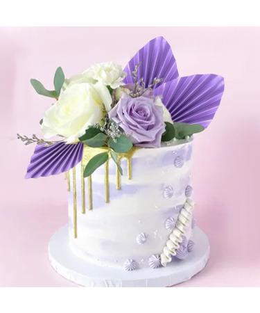 Blumomon 4 Pcs Purple Palm Fan Cake Toppers Palm Leaf Cake Toppers Palm Spear Leaf Cupcake Toppers Birthday Party Wedding Supplies Baby Shower Cake Decorations - Buy Online on GoSupps.com