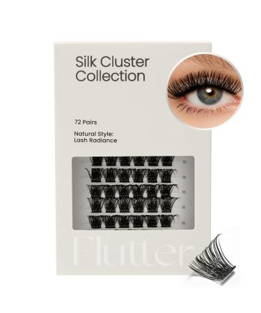 Cashmeren Silk Cluster Lashes DIY Individual Eyelashes At Home Extensions Full and Defined Lashes for Chic Medium Glam Versatile for Party or Everyday 72 Lash Clusters Lash Radiance D-16