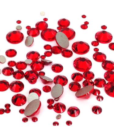 LIGHT SIAM (227) red 144 pcs Swarovski 2058/2088 Crystal Flatbacks red rhinestones nail art mixed with Sizes ss5  ss7  ss9  ss12  ss16  ss20  ss30