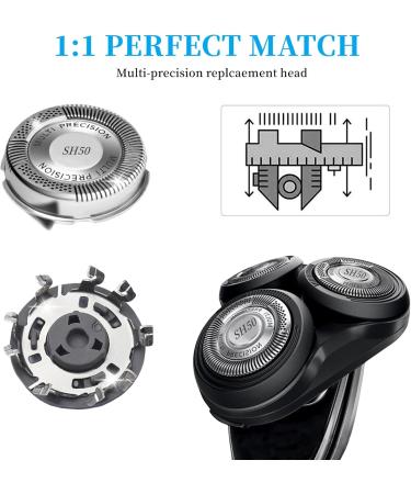 SH50 Replacement Heads for Series 5000 Shavers - 3 Silver Compatible Heads for Optimal Performance | Buy Now - Buy Online on GoSupps.com