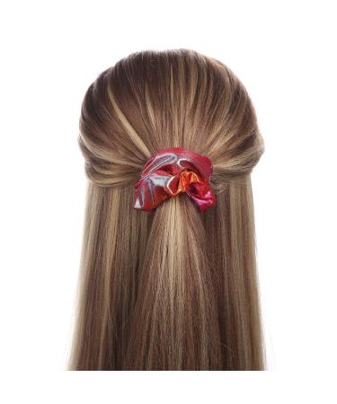 Shiny Metallic Scrunchies - 12 Pieces Elastic Hair Bands for Women and Girls - Buy Online on GoSupps.com