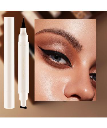 Wing Eyeliner Stamp Liquid Black Winged Eyeliner Wingliner Black Makeup Pens Double-Headed Perfect Cat Eye Look Long Lasting No Dipping White - Buy Online on GoSupps.com