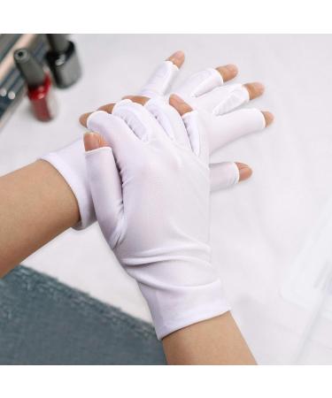 Minkissy UV Nail Lamp Gloves | Manicure Protection & Gel Nail Care | White UV Protection Gloves for Gel Nail Lamp - Buy Online on GoSupps.com
