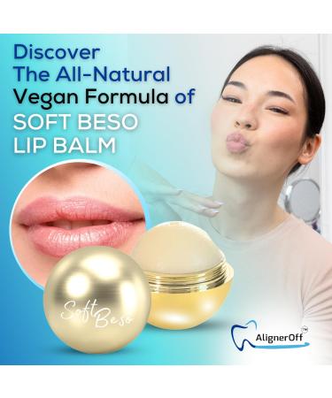 SoftBeso Vegan Lip Balm - Gold-Vanilla Flavor | Hydrating & Nourishing | Clean Ingredients for Beautiful Soft Lips | Premium Lip Care Products - Buy Online on GoSupps.com