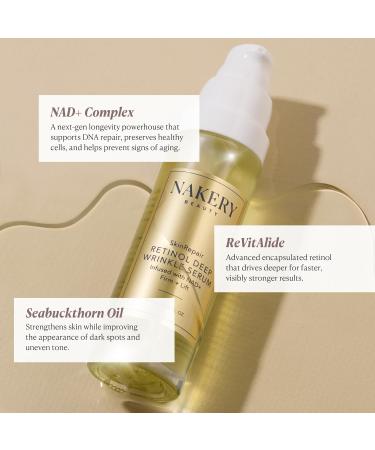 Nakery SkinRepair Retinol Deep Wrinkle Serum (2.02 Fl Oz) Anti Aging Face Serum with Encapsulated Retinol NAD+ Complex Ceramide NP Hydrating Firming Skin Treatment for Fine Lines - Buy Online on GoSupps.com