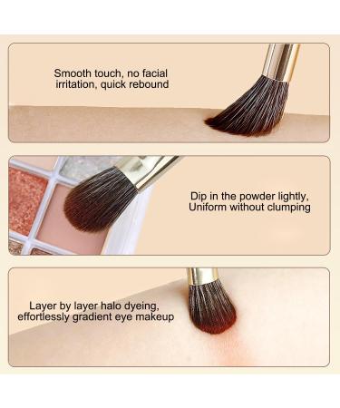Yoezuo Make Up Brush Set 8 Pieces Eyeshadow Brush Set with PU Bag Eye Brush Makeup Brush Foundation Brush Cosmetic Brush for Eyeshadow Eyebrow Eyeliner Blending (Gold) - Buy Online on GoSupps.com