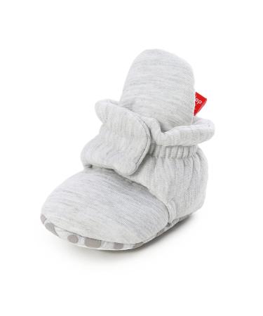 TMEOG Baby Booties Slippers Infant Boots Newborn First Walking Shoes Baby Winter Sock Crib Shoes for Boys Girls 0-18Months 0-6 Months E Light Grey Star