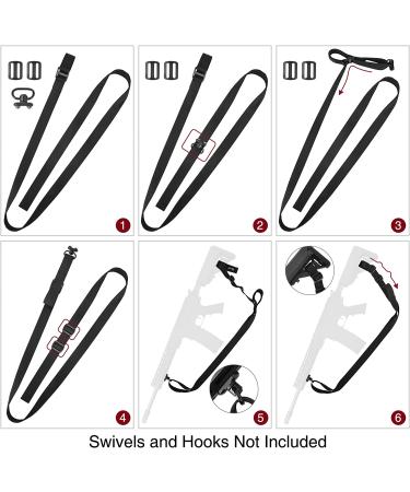 CVLIFE Two Point Sling 1.25 Wide Tube Webbing for Outdoor Sports - Black - Buy Online on GoSupps.com
