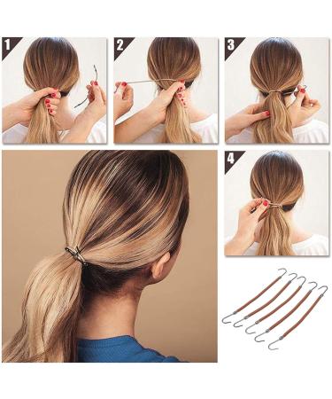 Hair Band Hook Flexible Portable Professional Ponytail Holder Hook for Office Work (Brown) - Buy Online on GoSupps.com