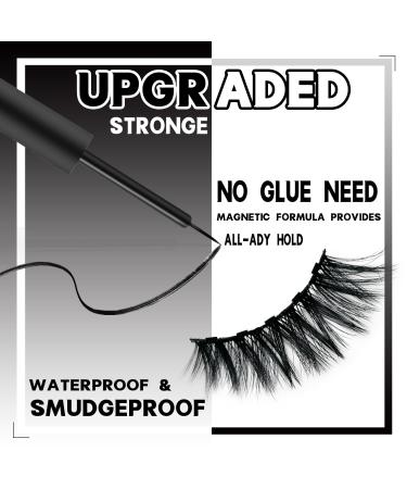 Buy Magnetic Eyelashes with Eyeliner | Natural Looking Reusable Lashes | Waterproof & No Glue Required - Buy Online on GoSupps.com