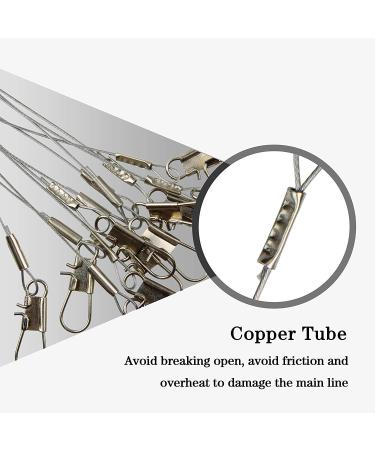 Stainless Steel Wire Leader Rigs with Swivel Snaps and Beads - 12pcs Fishing Lures Tackle Rigging 29.33 inch - 3 Arms - Buy Online on GoSupps.com