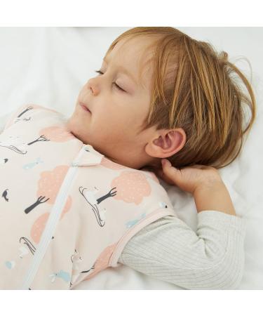 Duomiaomiao Winter Sleeping Bag with Legs 2.5 Tog | Baby Sleeveless Wearable Blanket | 75cm/ baby height 80-90cm | Breathable Cotton Toddler Sleeping Bag | Unisex Girls Boys | New Pink Forest - Buy Online on GoSupps.com