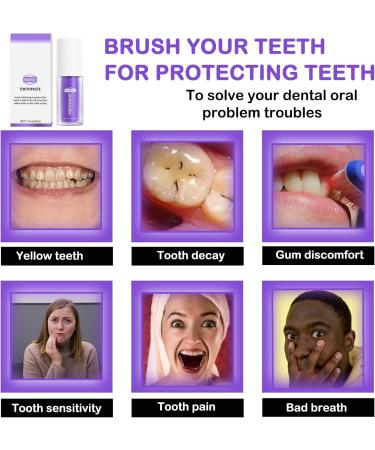 Purple Teeth Whitening Toothpaste - Effective Stain Removal & Gum Repair for Yellow Teeth - Buy Online on GoSupps.com