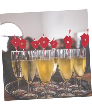 Abaodam Red Paper Straws 40 pcs Decoration Beverage Recreational Festival Prop Drinkware Party Valentine Decorative Straws - Buy Online on GoSupps.com