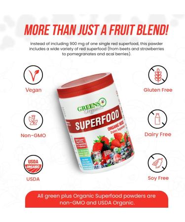 Greens+ Advanced Multi Raw Superfood Powder Organic Reds Superfood Powder Healthy Organic Blend for Morning Vitality Nutrition Vibrant Health Dietary Supplement Vitamins Minerals V - Buy Online on GoSupps.com