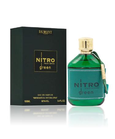Dumont Nitro Green - Eau De Parfum - 3.4oz - Luxury Perfume for Men - Woody Floral Fruity & Masculine Fragrance - Long Lasting Cologne Mist & Body Spray - for Him Fruit Woody & Floral Fragrance