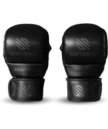 Sanabul Essential 7 oz MMA Hybrid Sparring Gloves - AllBlack (Large/X-Large) - Buy Online on GoSupps.com