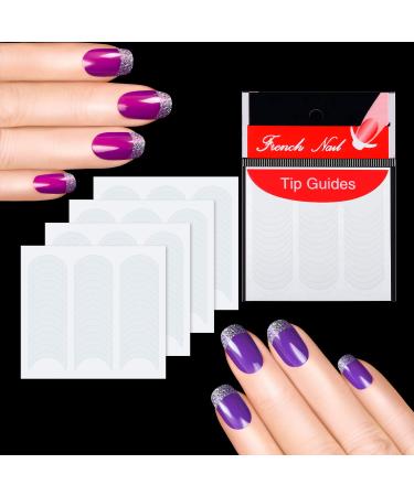1200 pcs Self-Adhesive French Manicure Nail Sticker Set - White Half-Moon Shaped Decals for Nail Design (25 Sheets) - Buy Online on GoSupps.com