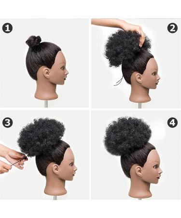 Hair Bun Hairpiece for Women Synthetic Hair Short Kinky Curly Bun Hair Pieces Afro Puff Drawstring Ponytail Extension Clip in Hair Extension Hairpieces for Women Hair Chignons(1BT0906) 1 PC 1BT0906 - Buy Online on GoSupps.com