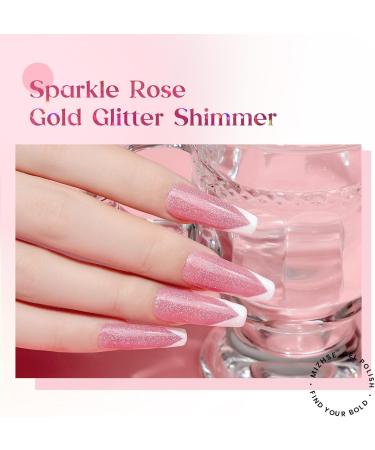 MIZHSE Pink Gel Nail Polish Shimmery Rose Jelly Color Natural Gel Polish Glitter Sparkle Pink Nail Gel 12ML Soak off UV LED for Home Salon DIY BV006 - Buy Online on GoSupps.com
