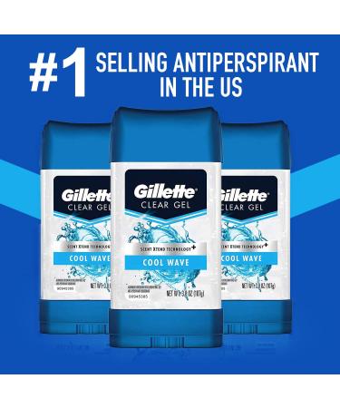 Gillette Men's Antiperspirant Deodorant Cool Wave Scent Clear Gel 3.8 Oz (Pack of 3) - Buy Online on GoSupps.com