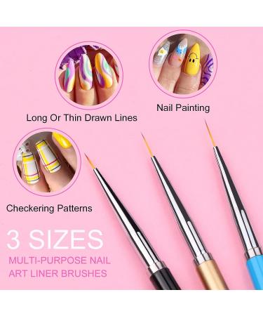 Saviland 8PCS Dotting Pen with Nail Art Liner Brush Set - Manicure Starter Kit for Nail Salon and Home DIY - Buy Online on GoSupps.com