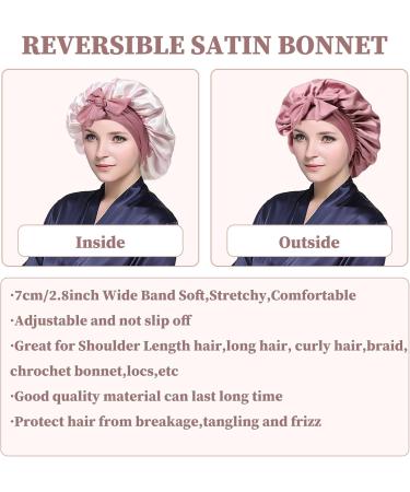 Welrog Satin Hair Hood for Women - Double-Sided Silk Bonnet for Hair Protection - Sleep in Style - Pink #1 & Pink #2 - Buy Online on GoSupps.com