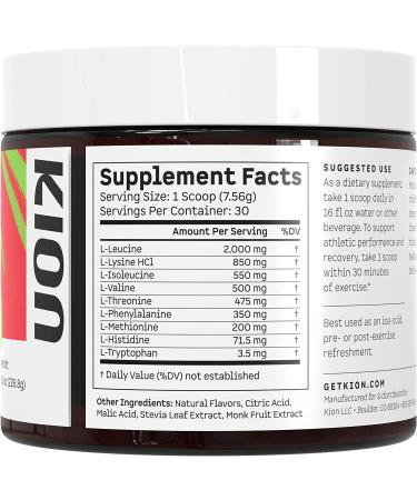 Kion Essential Amino Acids Powder - Muscle Recovery & Energy Boost - Watermelon Flavor - 30 Servings - Buy Online on GoSupps.com