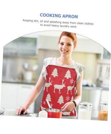 ifundom barber cloth elk baking apron christmas cosplay costume Christmas Kitchen Cooking Aprons christmas party xmas apron santa costume Haircut Apron decorate household Work Cotton linen 68X55X0.5CM - Buy Online on GoSupps.com