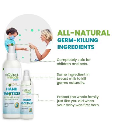 Mother's Miracle Clean Vegan Hand Sanitizer - Alcohol-Free, All-Natural Formula, 2oz Bottle, TSA Approved | Kills 99.9% of Germs | Paraben-Free, Cruelty-Free | Made in USA - Buy Online on GoSupps.com