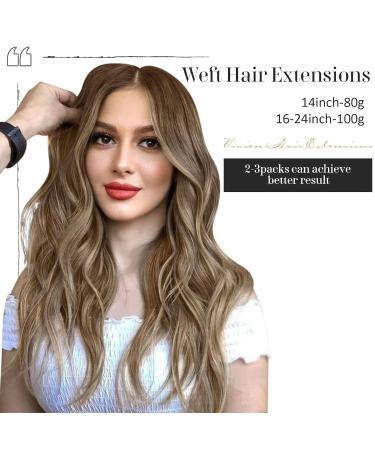 Vivien Treat Remy Real Hair Extensions - Light Brown Balayage Gold Blonde 60cm 100g #6/60/6 - Premium Quality Hair Exensions - Buy Online on GoSupps.com