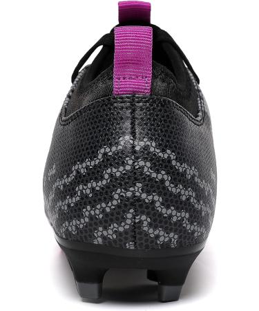 TOPSFEBA FG Soccer Cleats Outdoor Training Shoes - Black Purple - Size 8 Women/6.5 Men - Buy Online on GoSupps.com